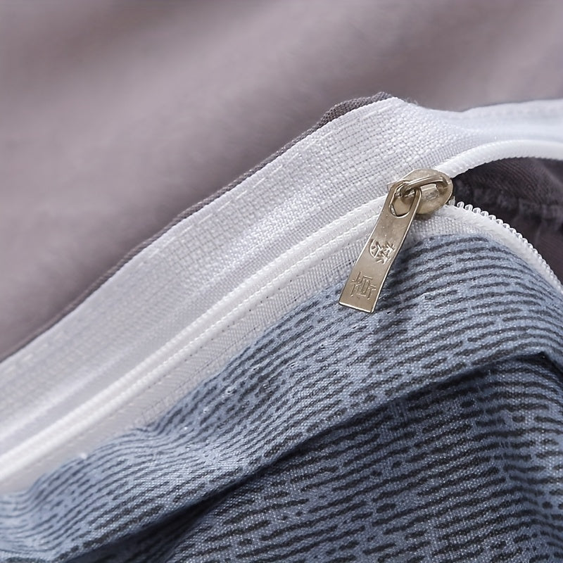 4pcs New Comfortable Breathable Bedding Set: 2 Pillowcases, 1 Duvet Cover, and 1 Fitted Sheet - Under Mount Fuji