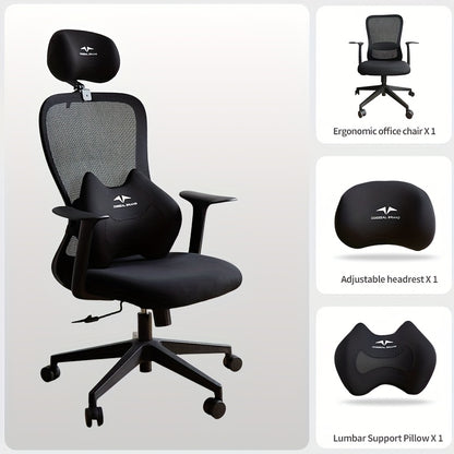 High back ergonomic chair with adjustable headrest function, office boss chair, complimentary adjustable height footrest, comfortable sitting posture