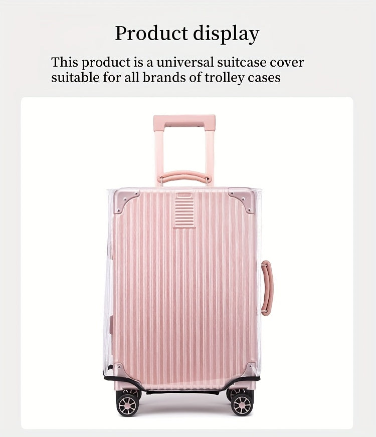 3pcs Luggage Protective Covers, Check-in Shockproof Thick PVC Transparent Dustproof Covers for 50.8cm+60.96cm+71.12cm Suitcases, Waterproof &amp; Durable