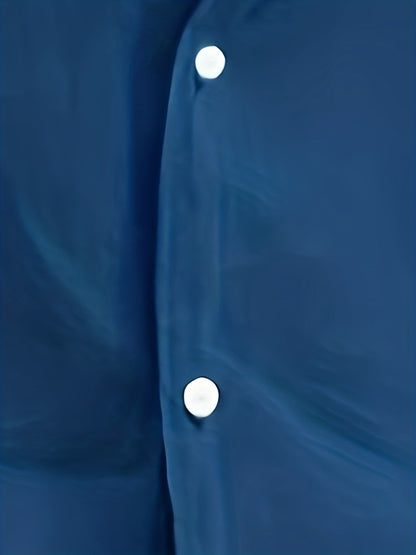 Camisa de homem em algodão de manga comprida e cor sólida com botões, modelo com lapela, ideal para a primavera e outono.