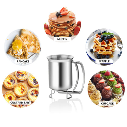 1pc Batter Separator, Stainless Steel Batter Dispenser, Funnel Dispenser, Octopus Balls Funnel Batter Separator, Cake Batter Separator, Pancake Batter Separator, Desserts Making Bakery Tools, Kitchen Accessaries