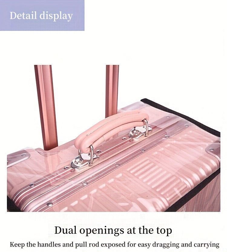 3pcs Luggage Protective Covers, Check-in Shockproof Thick PVC Transparent Dustproof Covers for 50.8cm+60.96cm+71.12cm Suitcases, Waterproof &amp; Durable