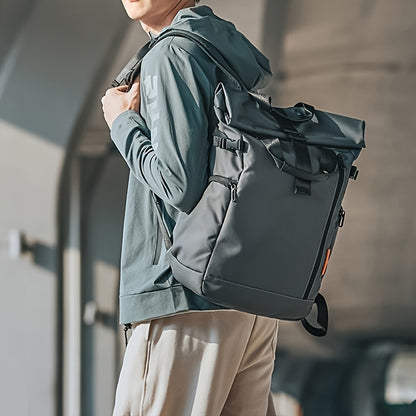 Business backpack Men's fashion laptop backpack student bag large-capacity travel bag Oxford cloth backpack commuting outdoor travel bag light pockets can accommodate 15.6-inch notebook, 7.9-inch iPad.