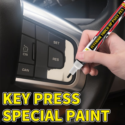 Car Button Paint Repair Pen - Black Plastic Touch-Up Marker for Interior, Steering Wheel, Dashboard Scratches & Restoration, Scratch Remover Car Pen, Car Scratch Repair Pen, Car Scratch Remover Pen, Plastic Surface Repair, To