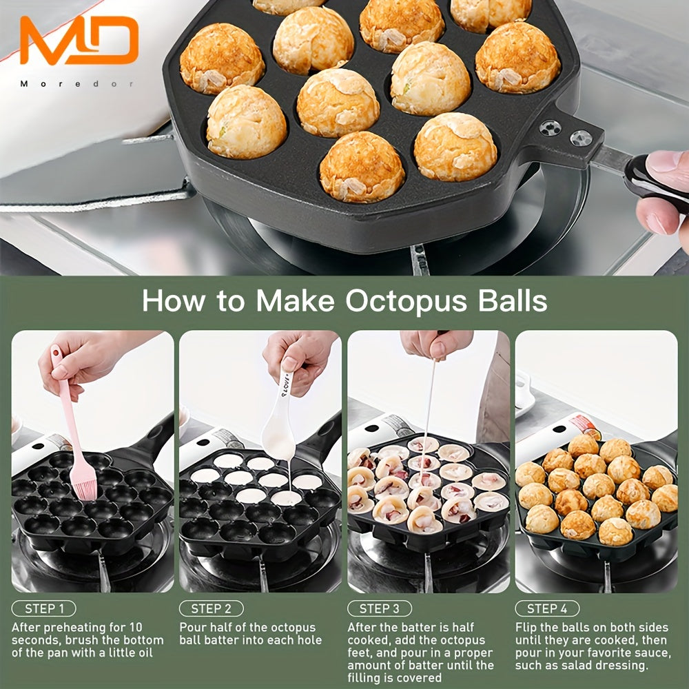 1pc Non-Stick Takoyaki Frying Pan Perfect For Home And Restaurant Use, Ideal For Making Octopus Balls, Shrimp Molds, And Other Snacks, Kitchen Must-Have