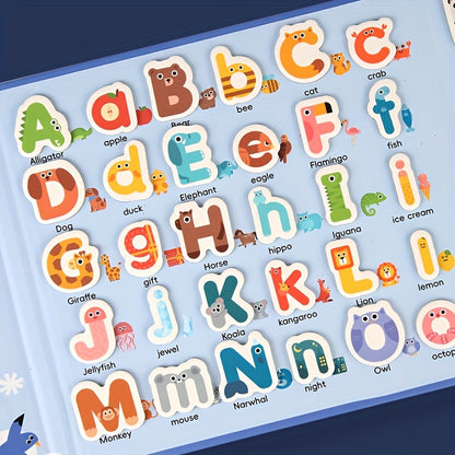 Magnetic Alphabet Puzzle Book: Colorful ABC Learning Set for Preschoolers, Fridge Magnets for Ages 3-5. Flashcards
