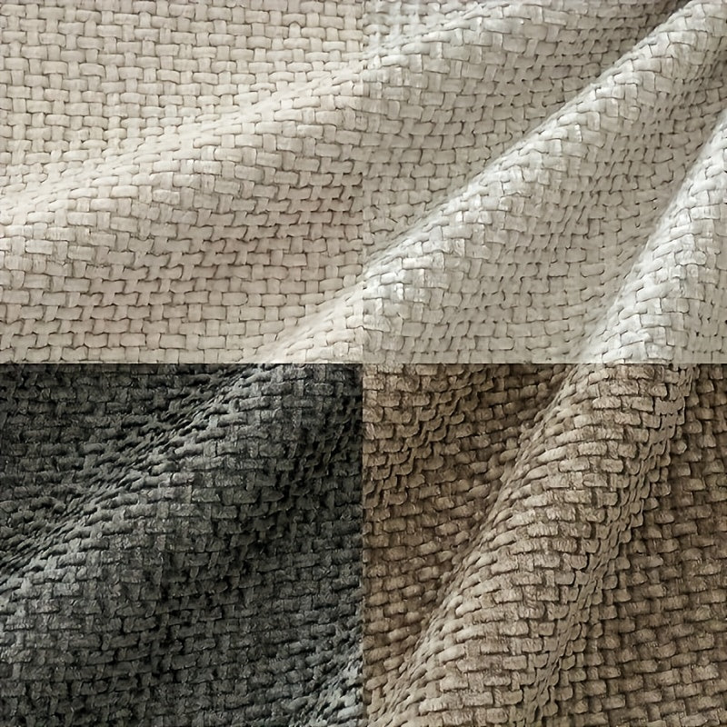 4pcs Contemporary Decorative Throw Pillows - Gray & Hemp Blend, Hand Wash Only with Zipper Closure, Versatile for Sofa, Bed, Armchair & Floor Seating