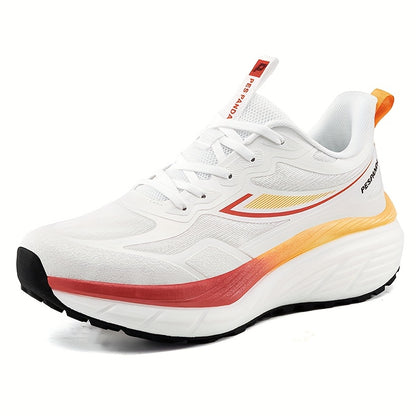 Bright Orange Unisex Running Shoes - Lightweight, All-Season Athletic Sneakers with Stability Support for Outdoor Sports, Gym, and Marathon Events, Marathon Footwear | Modern Running Shoes | Cushioned EVA Sole