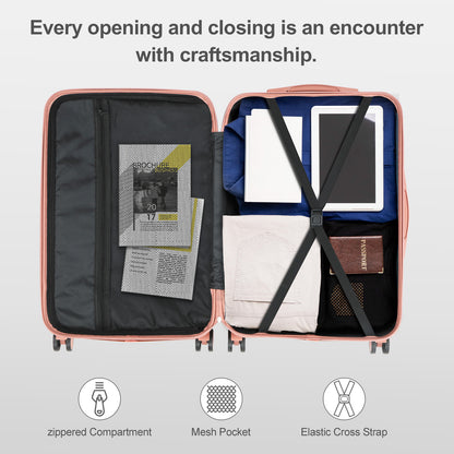 4pcs Luggage with Corner Protectors, 12/ 20/ 24/ 28-Inch, Durable Hard Shell, 360 Spinner Wheels, Multifunctional Large Capacity, Lightweight Travel Suitcase