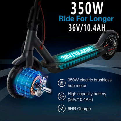Ride The Urban Wave! Our 350W Electric Scooter Adds Zest To City Travel. Effortlessly Reach 20KM/H. With A 15-26 Miles Range, It'S Food Delivery'S Dream Ride, Ensuring Swift, Seamless Trips Every Time