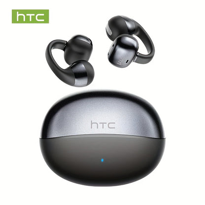 HTC NE56 Wireless Earbuds with 6.0 Low-Latency HD Voice, Noise Cancellation, Built-in Microphone, USB Rechargeable, Compatible with iOS & Android, Portable & Comfortable Design
