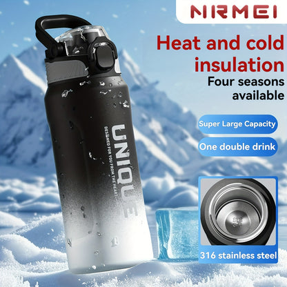 32oz Stainless Steel Pop-Up Water Bottle nRMEi - 316 Stainless steel, BPA-Free, 4-season hot/cold water retention, large capacity for outdoor activities, travel, daily use, insulated water bottle, Sleek M