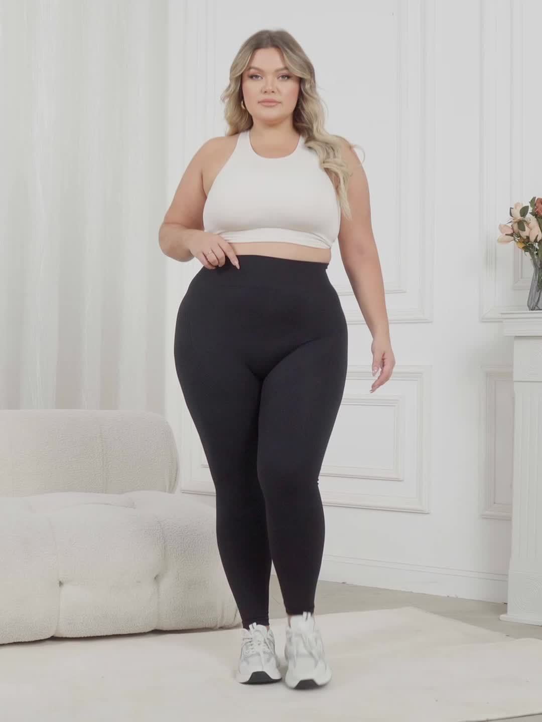 3 Packs Plus Size Simple Skinny Leggings, Casual High Waist Stretchy Leggings For Spring &amp; Summer, Women's Plus Size Clothing