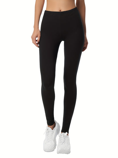 3-Pack High-Elasticity Slim-Fit 9/10 Length Pants - Solid Color Tight Waist All-Season Trousers, Machine Washable &amp; Dry Cleanable, Casual to Dressy Wear (Compatible with Skirts/Blouses) - Bulk Pack for Cost Savings &amp; Easy War