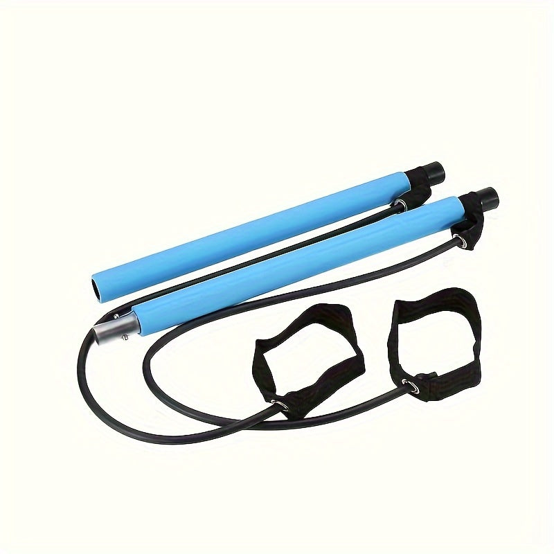 1pc Pilates Bar Kit With Resistance Bands, Stainless Steel Exercise Stick, For Women & Men, Home Gym Workouts Squat Yoga Pilates & Body Shaping