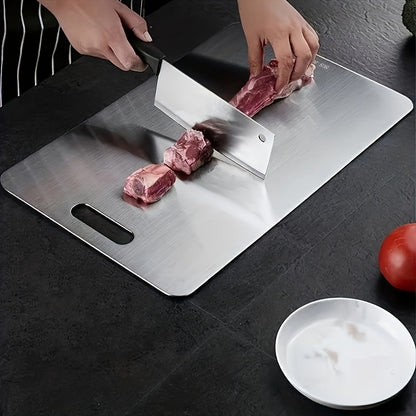 A Set of 1 Mini/Small/Medium/Large Stainless Steel Cutting Boards, Suitable for Home Kitchens And Convenient for Camping. These Durable And Corrosion-Resistant Boards Are Useful Kitchen Tools And Accessories.