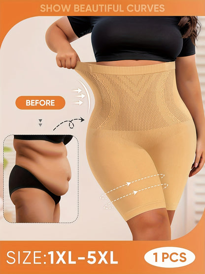 1-Pack MIOTAN Women's Plus Size High-Waisted Seamless Tummy Control Butt-Lifting Briefs - 11XL-5XL, Breathable Mesh Panels, Tummy Control & Body Contouring, Plus Size Shapewear Shorts Underwear, Tummy Control Shapewear, Body