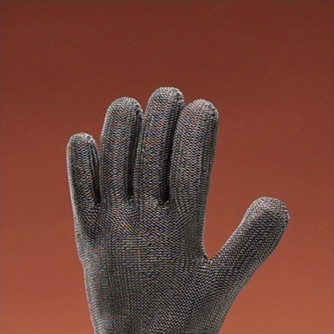 1pc Long Cuff Stainless Steel Wire Mesh Cut-Resistant Glove with White Nylon Liner - Cut Level 9 Protection, Machine Washable, Ideal for Butchering, Glass Handling, and Industrial Work