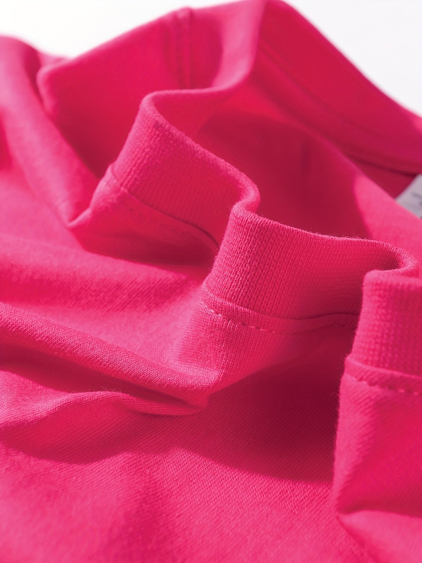 T-shirt infantil de cor sólida, blusa casual de manga curta, t-shirt infantil para o verão.