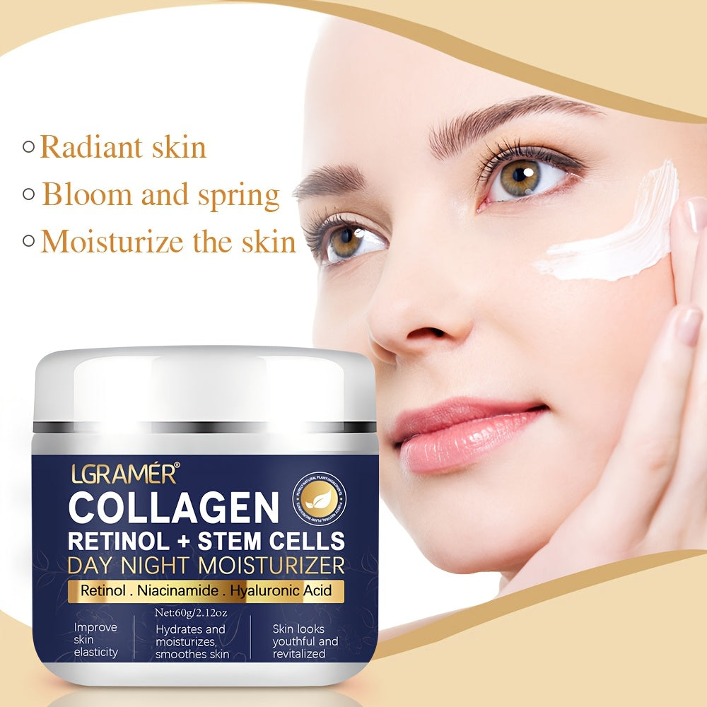 [Customer Favorite] LGRAMER Retinol & Collagen Day & Night Cream - 60g | Hydrating, Firming & Smoothing for Radiant Skin | Non-Greasy, Gentle on All Skin Types |