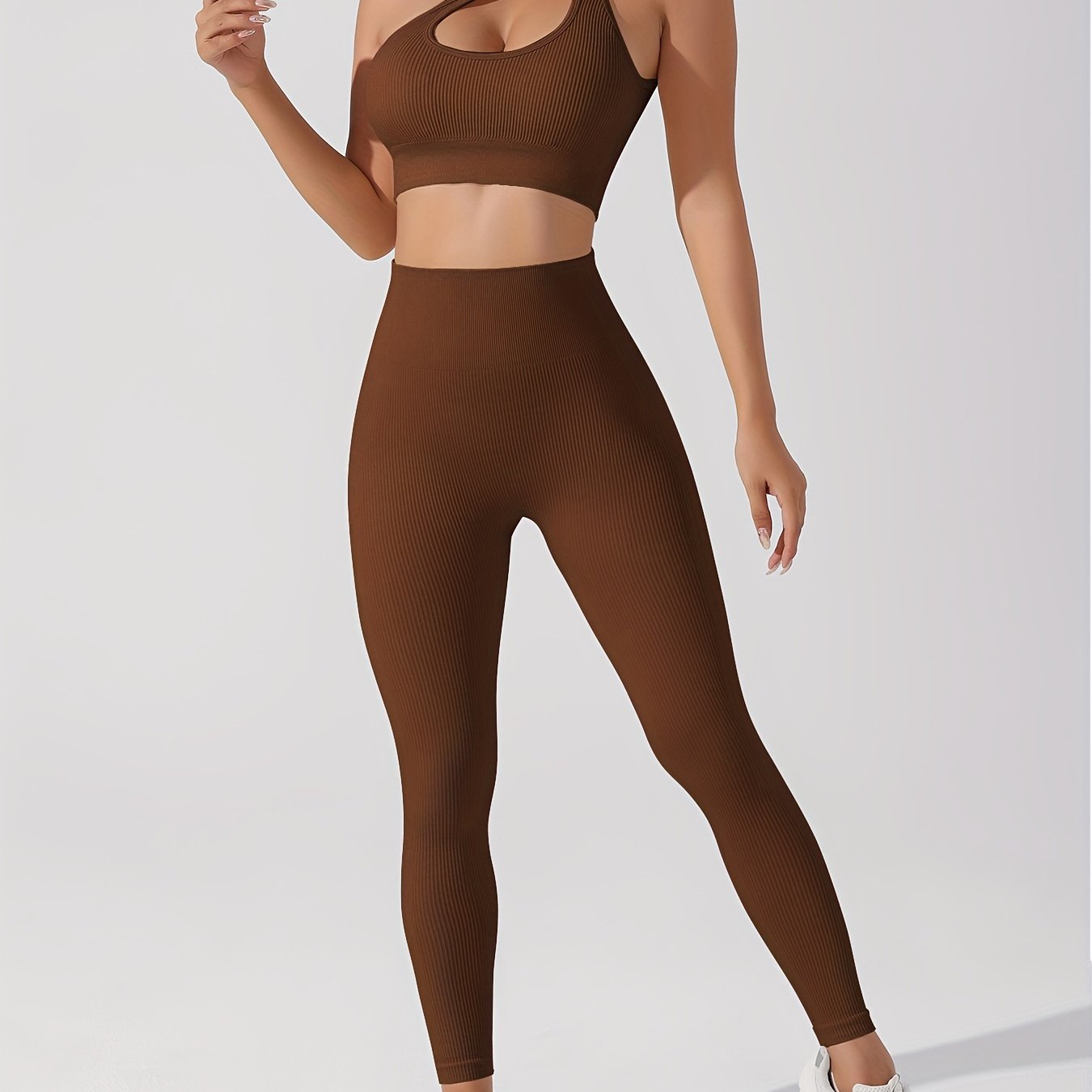 Women's 2pcs Yoga Set: Sexy One-Shoulder Sports Bra & High-Waist Butt Lifting Leggings - Stretchy, Non-See-Through Activewear