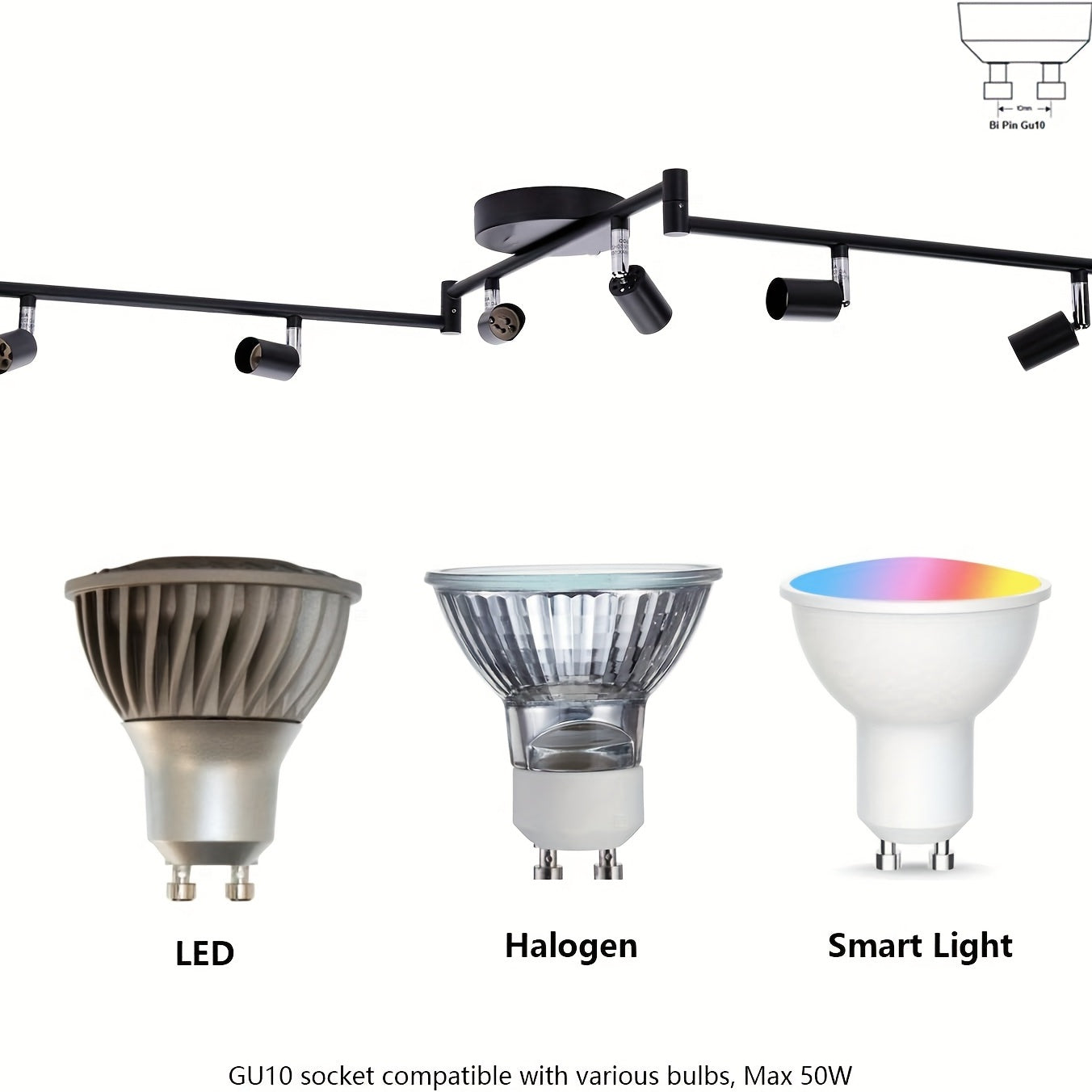 Kit de Iluminação LED 6 Luzes Preto