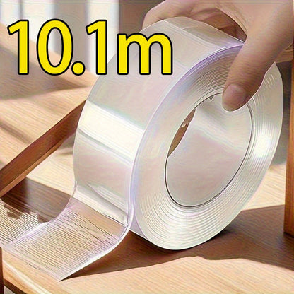 10.1m Super Strong Nano Double-Sided Tape, Thickened Version, Transparent, No Residue, Waterproof Bonding for Plastic, Wood, Glass, and Metal - Made of PE Material, High Adhesion