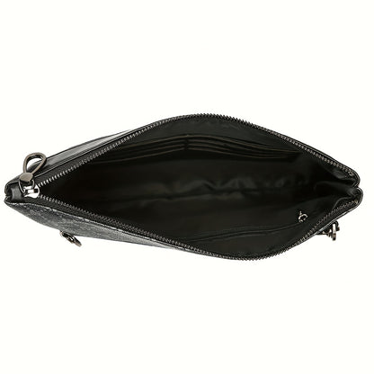 Stylish Men's wristlet, handbag, envelope bag, made of PU material that is scratch-resistant and durable, suitable for outings, parties, work commuting, multiple pockets, exquisite floral pattern, simple casual trendy Men's w