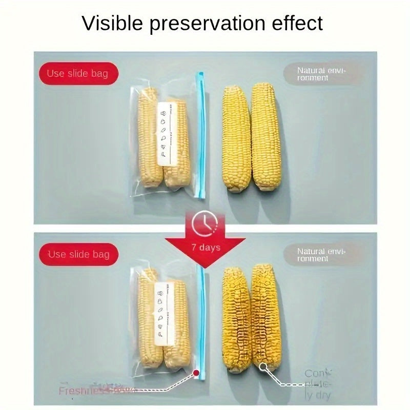 100pcs Reusable Zipper Storage Bags - Multi-Purpose Transparent Food Freshness Bags, Suitable for Fruits, Grains, Vegetables, and Meat - Essential Kitchen Organizer & Produce Bags, Pantry Essentials, Food Preservation, Compac