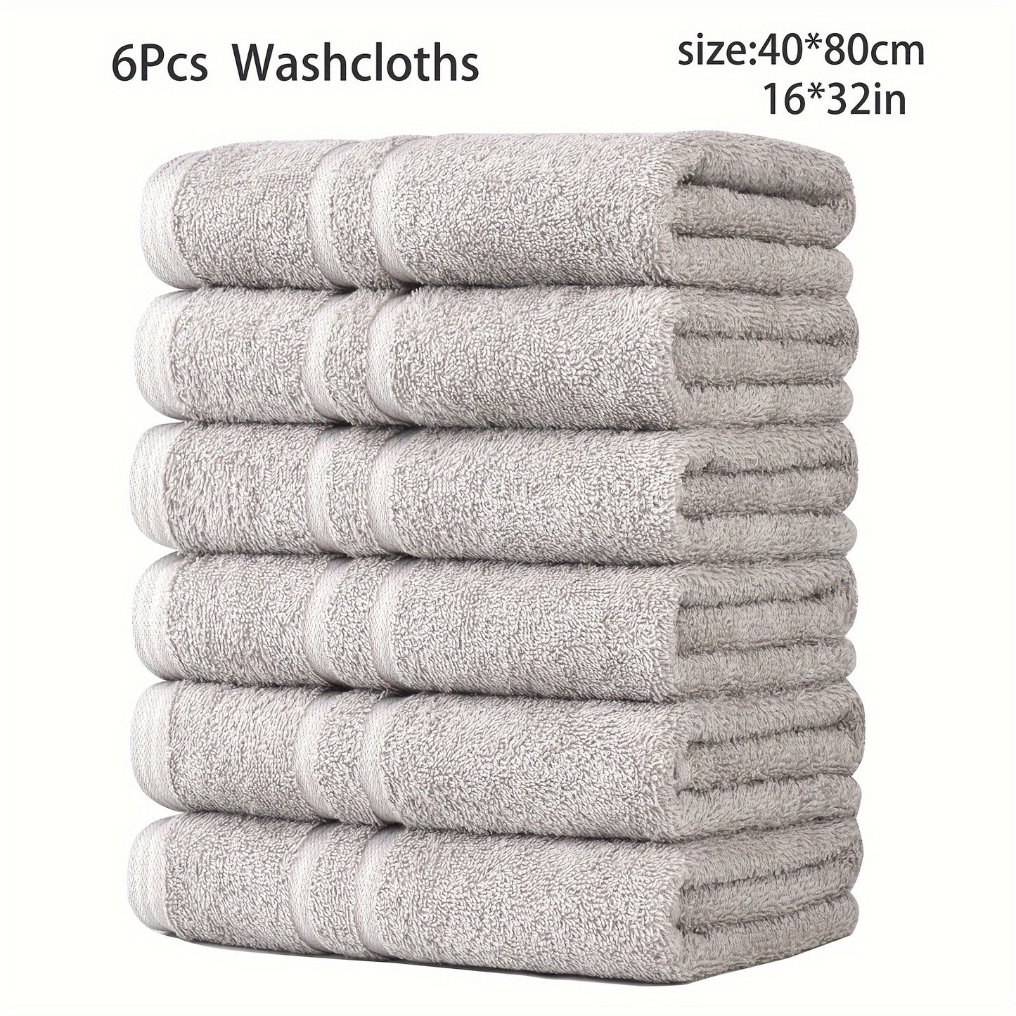 DIJOA 6-Pack Pure Cotton Towel Set, Face Wash Towels Hand Towels Bathroom Towels Lightweight Quick-Dry 40cm X 80cm 400GSM, Holiday Gift Sports Outdoor Beauty Towels Japanese Korean European Style