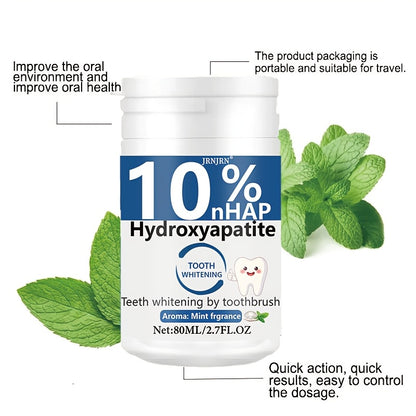 10% Hydroxyapatite Whitening Tooth Powder - Deep Cleansing & Fresh Breath, Strengthens Dental Care, Ideal for Daily Use & Travel, Oral Health & Hygiene Gift for Women & Men, Tooth Cleaning Essentials, Sleek Packaging, Oral Ca