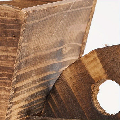 1pc, Flower Pot Wooden Cart Flower Pot Wheelbarrow Planter Wooden Wagon Planter Outdoor Garden Plant Planter Wheelbarrow Decoration Succulent Flower Pot