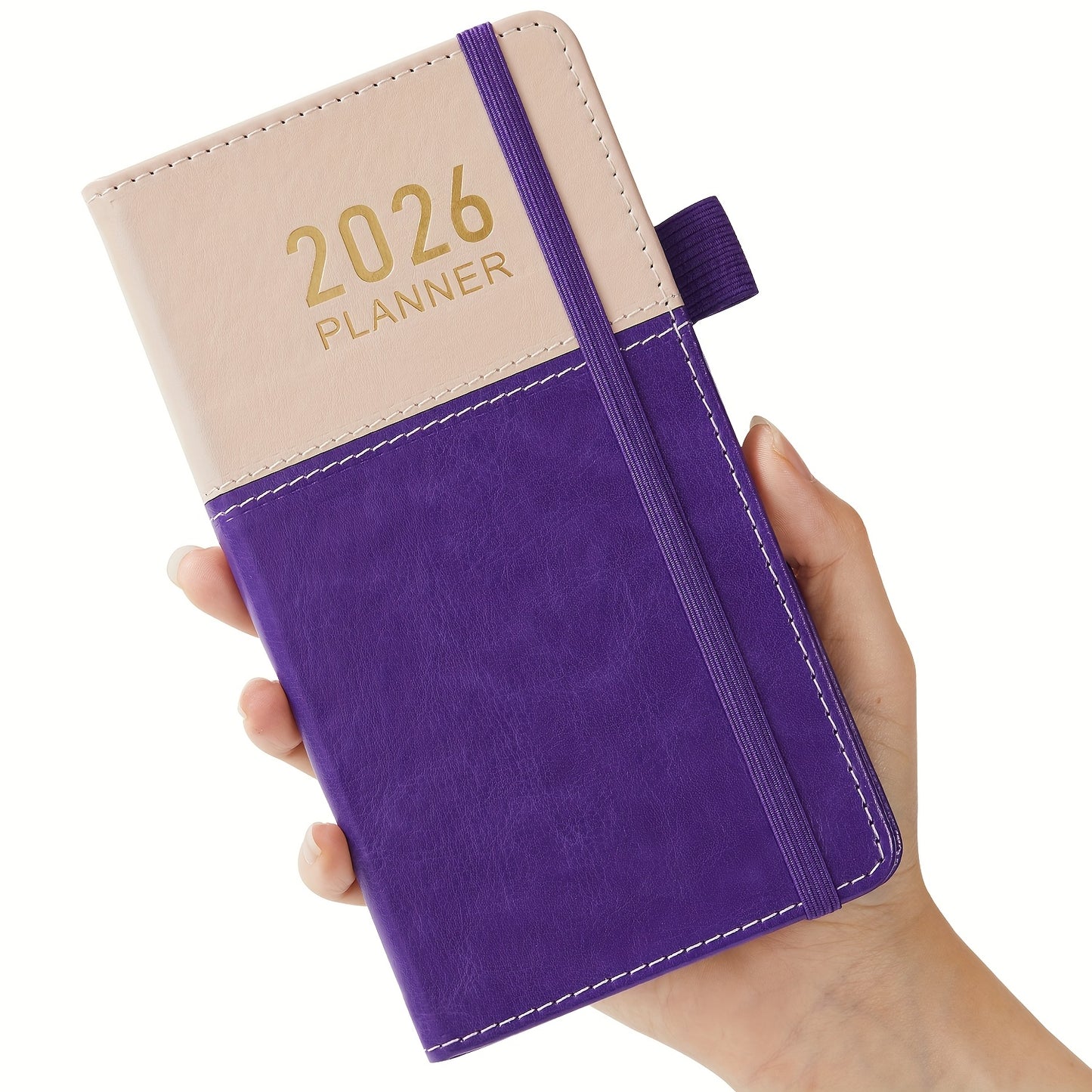 2026 Compact Planner, January 2026 to December 2026. Small monthly and weekly calendar, wallet size, 9.65 cm x 17.78 cm, with elastic band and pen loop, suitable for homeschooling or a Halloween gift.