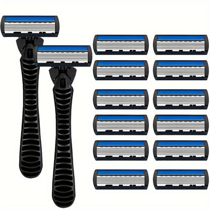 Men's Manual Razor, 6-layer Blades Razor, Non Slip Handle, Classic Men's Shaving Tools For Daily Use