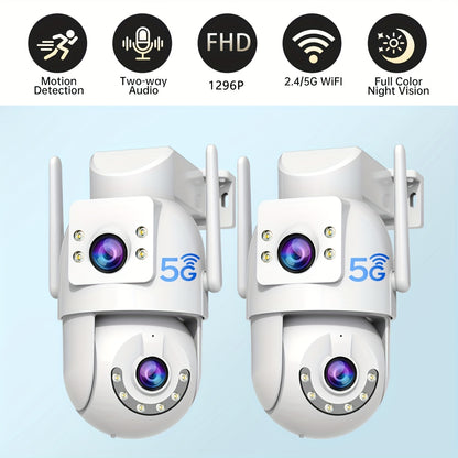 JOOAN AI- 360° Pan-Tilt-Zoom Security  with Full HD 1296P, Night Vision, Motion Detection, 24/7 Recording, 2.4G/5G WiFi, Cloud Storage, Siren Alarm, Indoor/Outdoor Surveillance  with AI Tracking,, Compatible with Smartphones