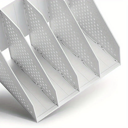 Retractable 4-Compartment Bookshelf File Storage Box: Desk Necessities & Data File Organizer for Office Furniture, School Learning & Decoration Storage Stationery