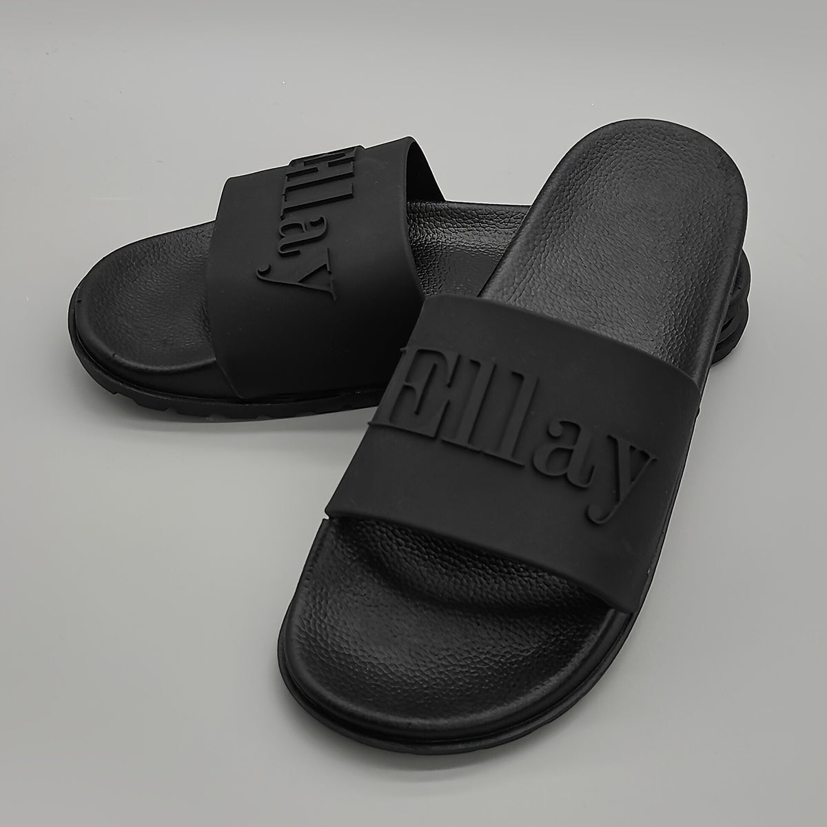 Men'S Fashion Slides, Ellay Brand, Non-Slip Durable Rubber Upper, Comfortable Insole, and Shock-Absorbing PVC Sole