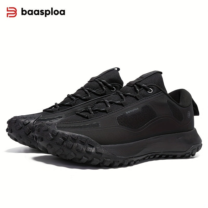 BAASPLOA Men'S All-Season Hiking & Outdoor Walking Shoes - Casual Lace-Up Camp Sneakers, Solid Fabric Upper, Breathable Inner, Non-Slip MD Sole, Low Top, for Daily Leisure Activities