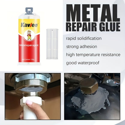 KAVLEE 100g Magic Repair Glue - AB Metal Strength, Heat Resistant, Cold Weld Adhesive for Durable Iron Bonding, Quick & Easy Application, All-Purpose Repair Gel, Allpurpose Adhesive|Userfriendly Packaging|Cold Weld Technology