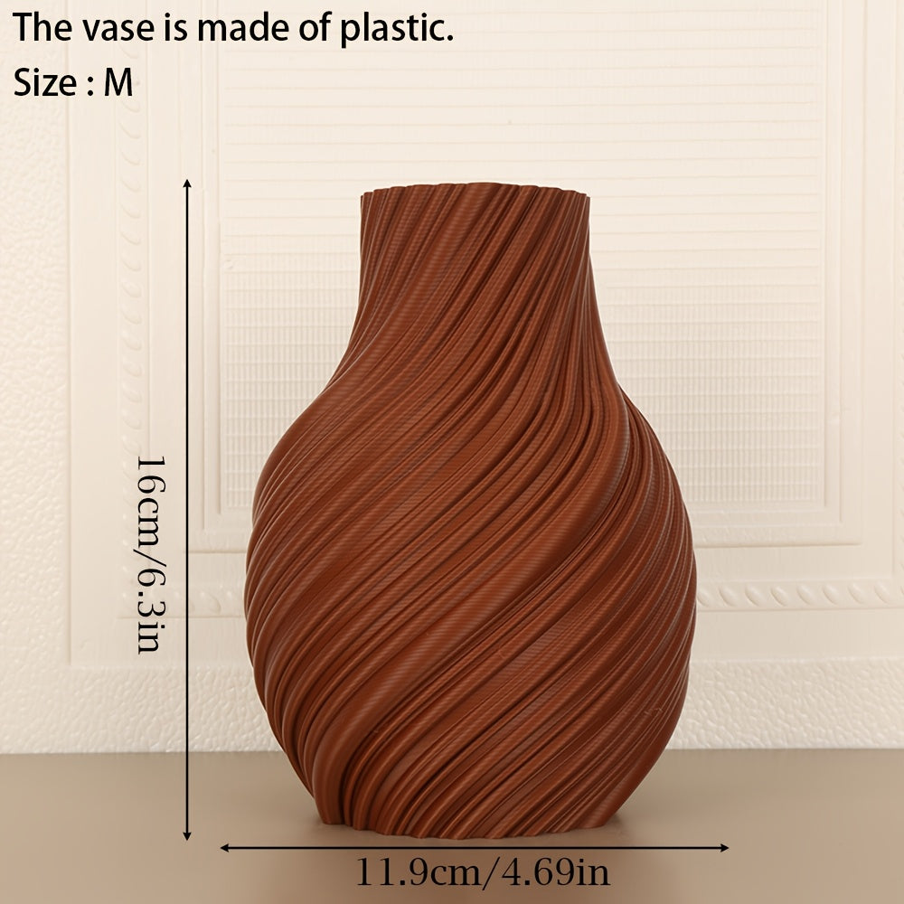 Twisted Plastic Vase Nordic Home Decor Living Room Entryway Centerpiece