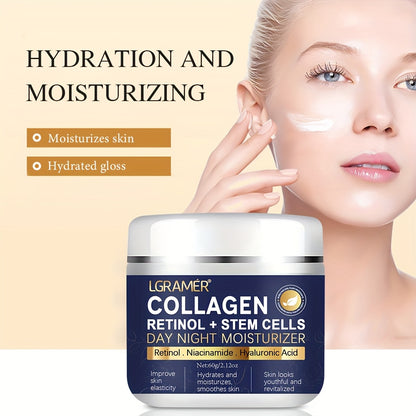[Customer Favorite] LGRAMER Retinol & Collagen Day & Night Cream - 60g | Hydrating, Firming & Smoothing for Radiant Skin | Non-Greasy, Gentle on All Skin Types |