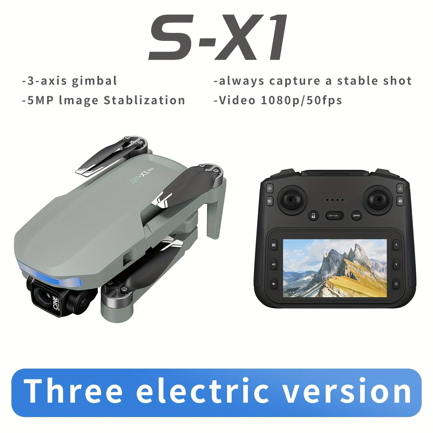 Multi battery set, Light. Stable. Powerful. S- X1 Under 249g with 3- Axis Gimbal Safe Return, Drone Flying, Professional Filming, Sleek Build, Compact Design, Durable Construction, Precision Engineering, Hightech Drone, Brush