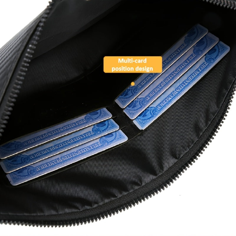 Stylish Black Synthetic Wallet Clutch with Golden-Tone Hardware - Compact Everyday Carry for Men & Women, Durable & Versatile Design for Daily Commute, Work, or Casual Outings, Everyday Wallet | Minimalist Wallet | Synthetic