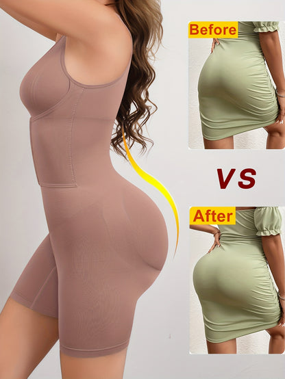 Women's Full-Body Tummy Control Bodysuit - Double-Layer High Compression Shaping Suit with Butt Lift & Waist, Smooth Curves Instantly, Brown/Black/Navy/Beige, Hand Washable One-Piece for Postpartum &