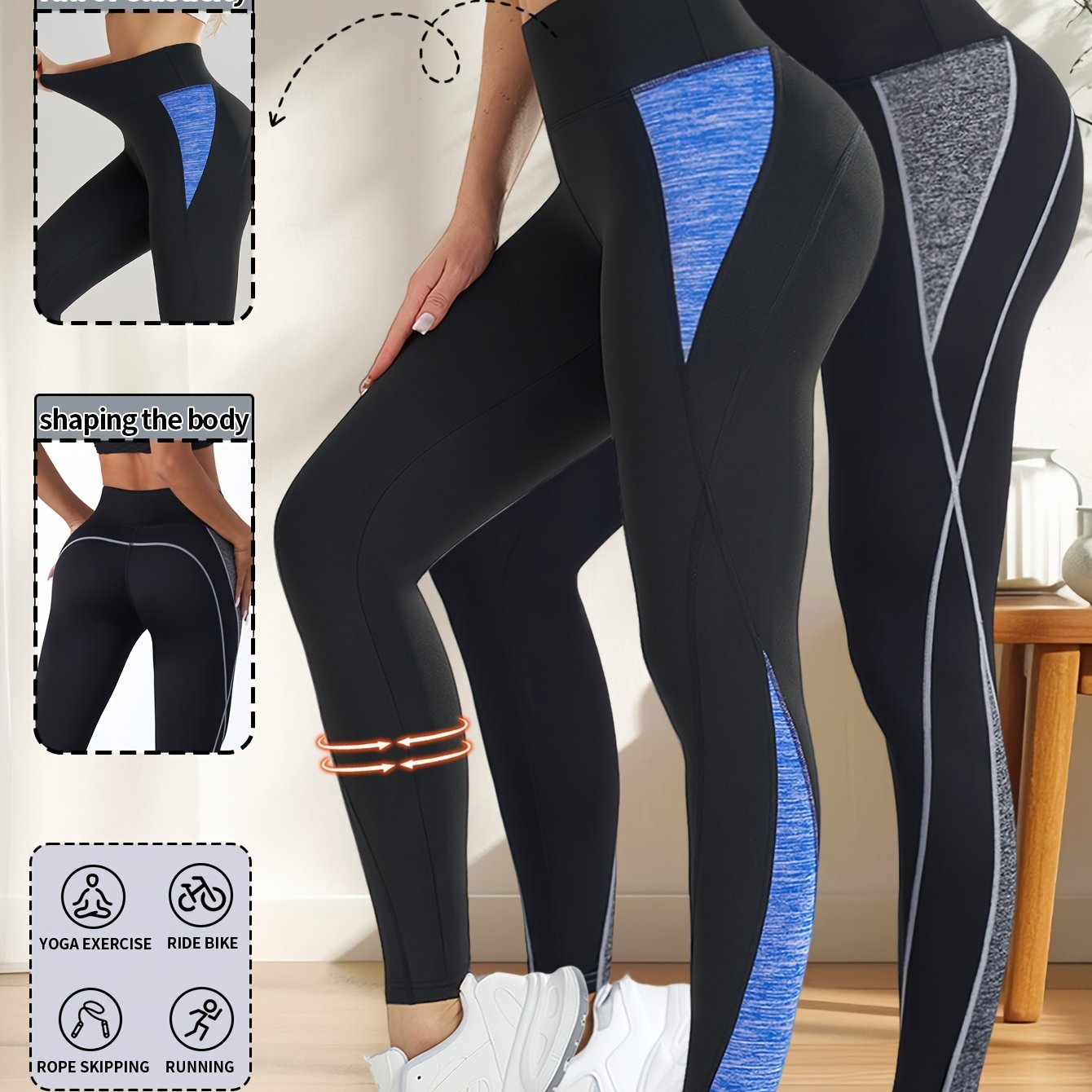 Hot: 2pcs New Women's Fashion Yoga Pants, Elastic Fitness Outdoor Leggings, Tummy Control Butt Lifting Tight Pants, Comfortable Breathable Sweat-Absorbing Shaping Long Pants