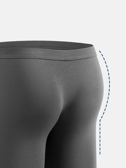 3pcs GDECC Men's Solid Color Modal Boxer Briefs - Mid-Stretch Breathable Mesh, Side-Opening Gusset, Light Beige-Friendly Soft Flat-Cut Underwear for Daily &amp; Casual Wear