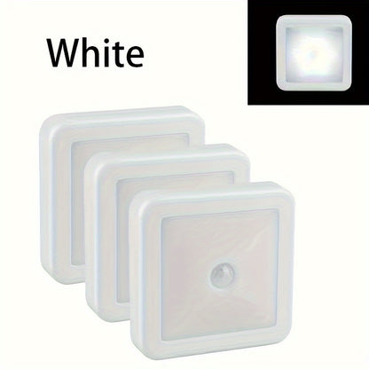 3pcs/6pcs Motion Sensor LED Night Light for Bathroom, Bedside, Corridor, Aisle, Toilet, Staircase, And Cabinet - Intelligent PIR, And Easy to Install, Smart Light
