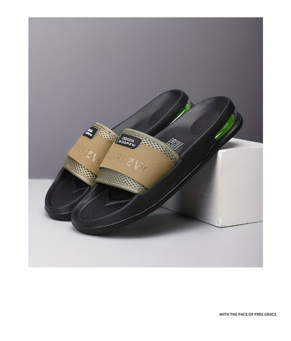 Men'S Casual Slip-On Sandals with "2W" Embroidery - Non-Slip, EVA Material, Black and Brown, Comfortable for Indoor and Outdoor Use, Casual Footwear | Stylish Sandals | EVA Sandals