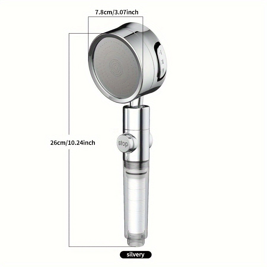 Chuveiro pressurizado com três configurações ajustáveis, concebido para fornecer uma forte pressão de água para banho doméstico, com chuveiro de ângulo ajustável, ideal para acessórios de casa de banho.