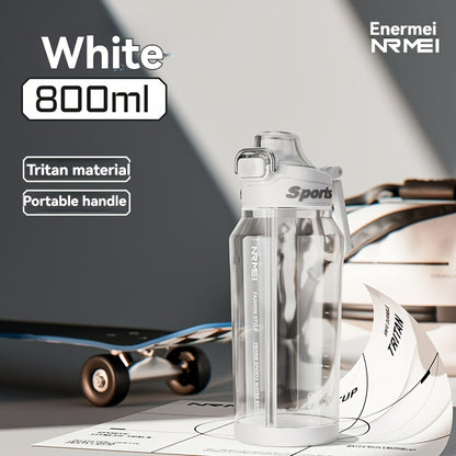 Garrafa de água desportiva NRMEi com palhinha, tampa flip-top e pega portátil - Design durável, resistente a impactos e antiderrapante para ginásio, atividades ao ar livre e hidratação. Acabamento brilhante e elegante. Material livre de BPA.